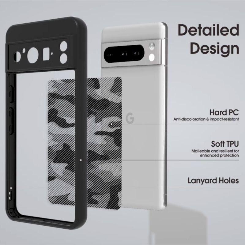 Load image into Gallery viewer, Google Pixel 8/Pro - Camo Style Matte Finish Essentials Series Case With Wrist Starp
