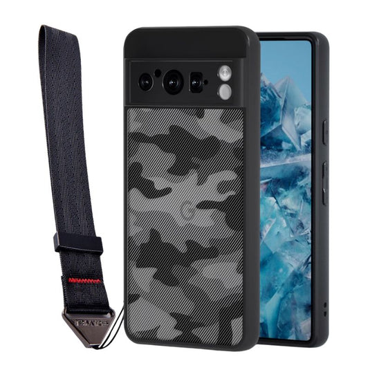 Google Pixel 8/Pro - Camo Style Matte Finish Essentials Series Case With Wrist Starp