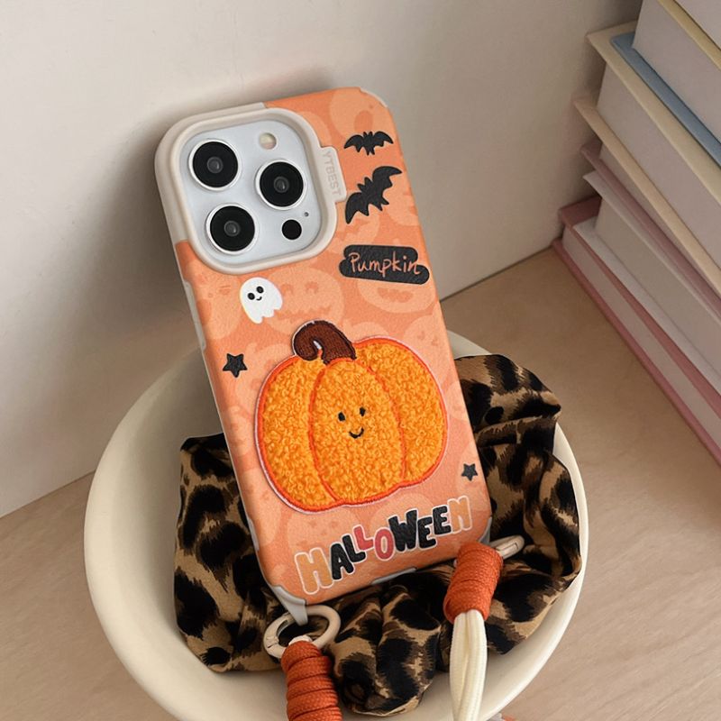 Load image into Gallery viewer, Apple iPhone 11 - Halloween Faux Leather Fashion-Forward Series Case With Lanyard
