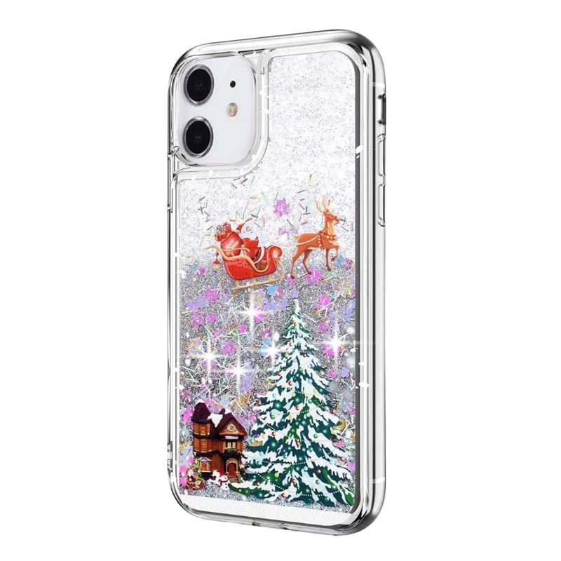 Load image into Gallery viewer, Apple iPhone 12/Mini/Pro/Max - Transparent Soft TPU Christmas Elements Liquid Glitter Fashion-Forward Series Case
