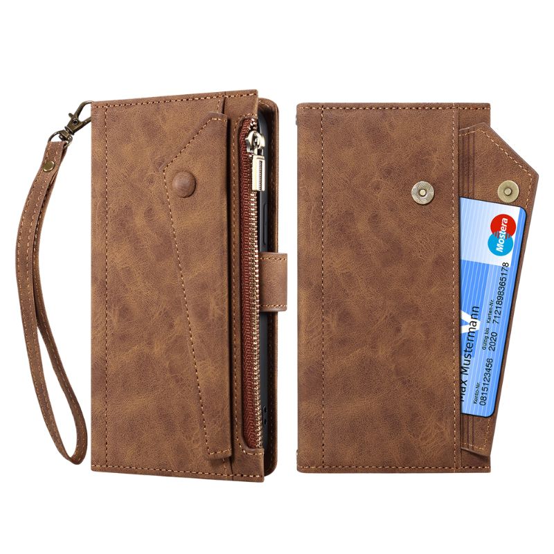 Load image into Gallery viewer, [With Card Slot]  Apple iPhone 14/Plus/Pro/Max - Multi Functional Business Leather Wallet Series Case With Strap
