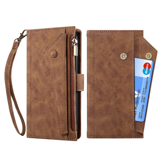 [With Card Slot]  Apple iPhone 14/Plus/Pro/Max - Multi Functional Business Leather Wallet Series Case With Strap