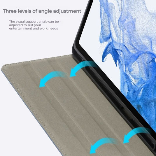 [With Pen Slot] Samsung Galaxy Tab S7 Plus/S8 Plus/S7 FE/S9 Plus 12.4" -  No Magnetic Shockproof Soft Shell Filp Cover Case