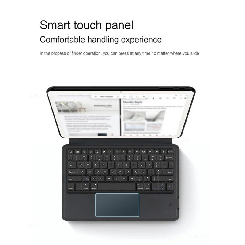 Load image into Gallery viewer, Samsung Galaxy Tab S7 Plus/S8 Plus/S7 FE 12.4&quot; - Smart Bluetooth Touch Keyboard PU Leather Case
