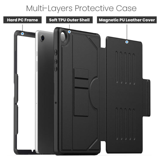 [With Card Slot] Samsung Galaxy Tab A9 Plus 11" 2023 (SM-X210 / X215 / X216) - Business Magnetic PU Leather Cover Case