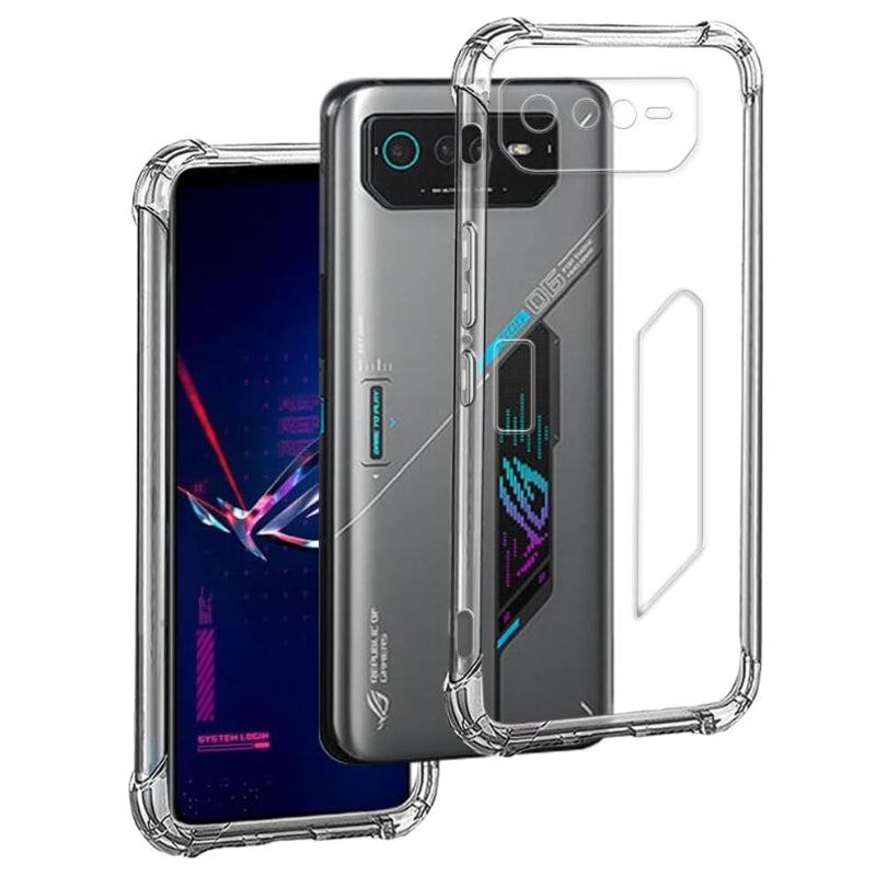 Asus ROG Phone 6/6 Pro/6D/6D Ultimate - AirPillow Cushion Transparent Soft Clear TPU Four Corners Protective Case With 2PC 9H Tempered Glass Screen Protector - i-Station Mobile Phone & Electronic Device Repair and Accessories