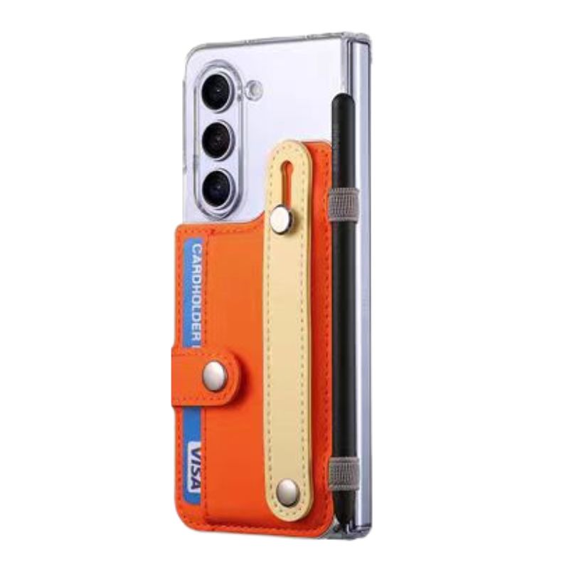 Load image into Gallery viewer, [With Card Slot] Samsung Galaxy S24(SM-S921)/Plus(SM-S926)/Ultra(SM-S928) - Transparent Color Blocking Wallet Series Case With Wrist Strap
