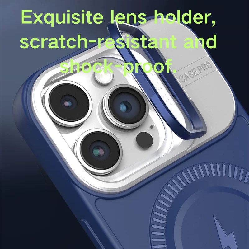 Load image into Gallery viewer, [Built-in Stand][With Lens Bracket] Apple iPhone 15/Plus/Pro/Max - Full Cover Soft Silicone Shockproof Protection Essentials Series Case
