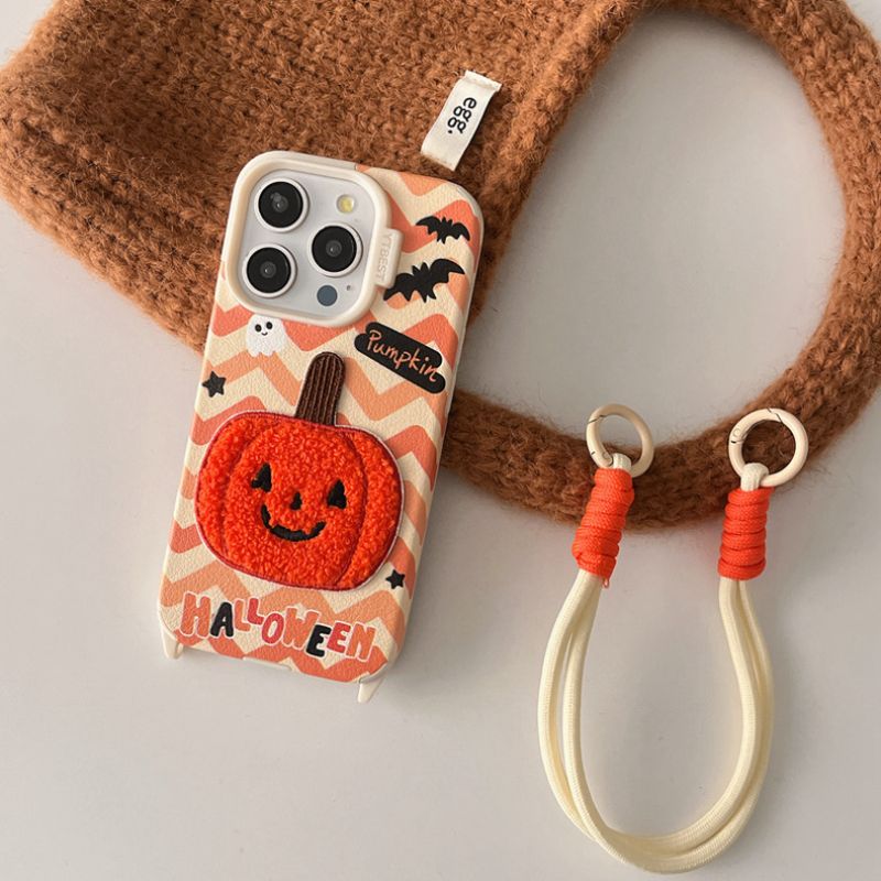 Load image into Gallery viewer, Apple iPhone 11 - Halloween Faux Leather Fashion-Forward Series Case With Lanyard
