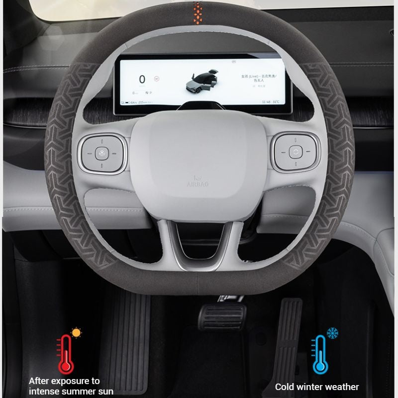 Load image into Gallery viewer, Universal Microfiber Suede Steering Wheel Cover – All-Season, Durable, Soft &amp; Comfortable Grip - i-Station Mobile Phone &amp; Electronic Device Repair and Accessories
