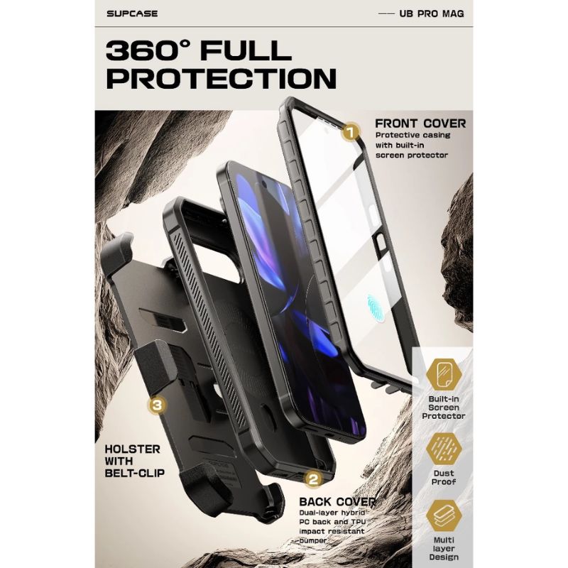 Load image into Gallery viewer, [Built in Stand &amp; Screen Protector] Google Pixel 9/Pro/XL - SUPCASE Military Grade Magnetic Heavy Duty Rugged Case
