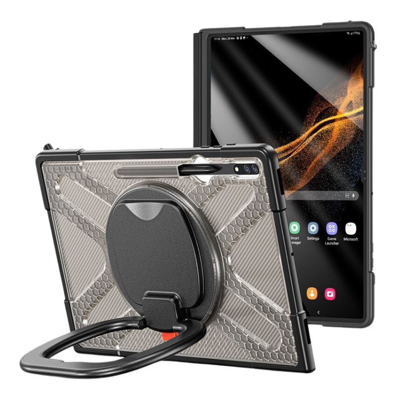 Load image into Gallery viewer, Samsung Galaxy Tab S8 Ultra (SM-X900 / SM-X906) 14.6&quot; - 360 Degree Rotate Shockproof Heavy Duty Tough Stand Case Cover With Pen Holder
