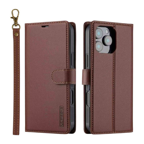 [2-in-1 Detachable][With Card Slot] Apple iPhone 12/Pro/Max - Magnetic Detachable Flip Leather Essentials Series Case With Lanyard