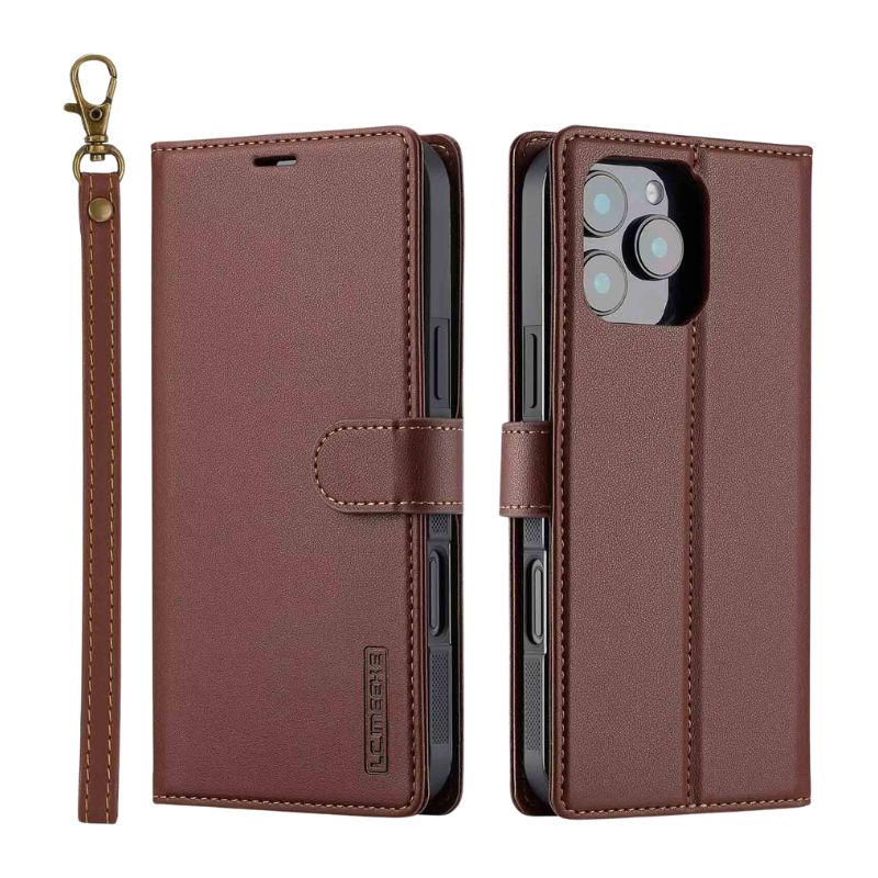 Load image into Gallery viewer, [2-in-1 Detachable][With Card Slot] Apple iPhone 15/Plus/Pro/Max - Magnetic Detachable Flip Leather Essentials Series Case With Lanyard
