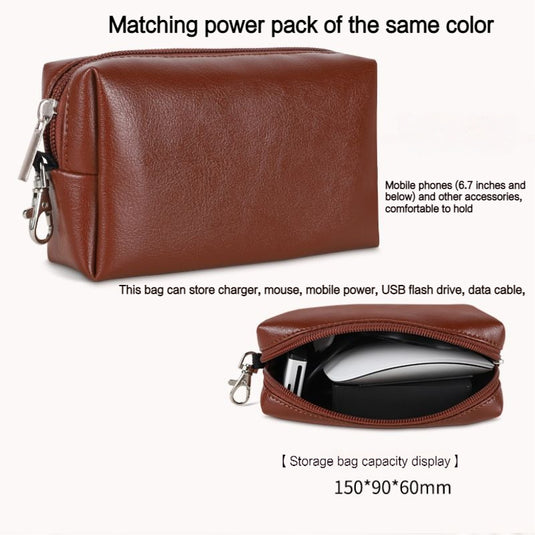 Microsoft Surface Pro X (1876) 13” - PU Leather Handheld Inner Bag With Power Adapter Pouch