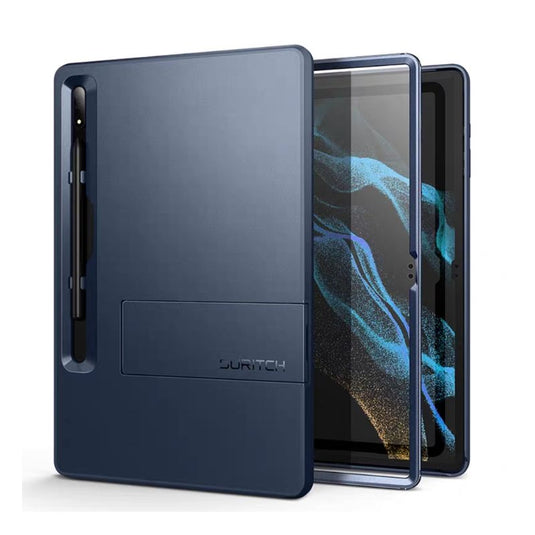 [Built in Screen Protector & Kickstand][With Pen Slot] Samsung Galaxy Tab S7 Plus & S8 Plus & S7 FE 12.4" - Full Body Coverage Rugged Armor Shockproof Case