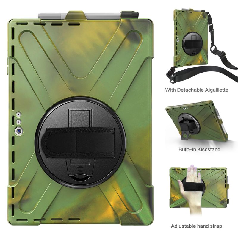 Microsoft Surface Pro X - 360 Degree Rotate Shockproof Heavy Duty Tough Stand Case Cover With Strap & Pen Holder - i-Station Mobile Phone & Electronic Device Repair and Accessories