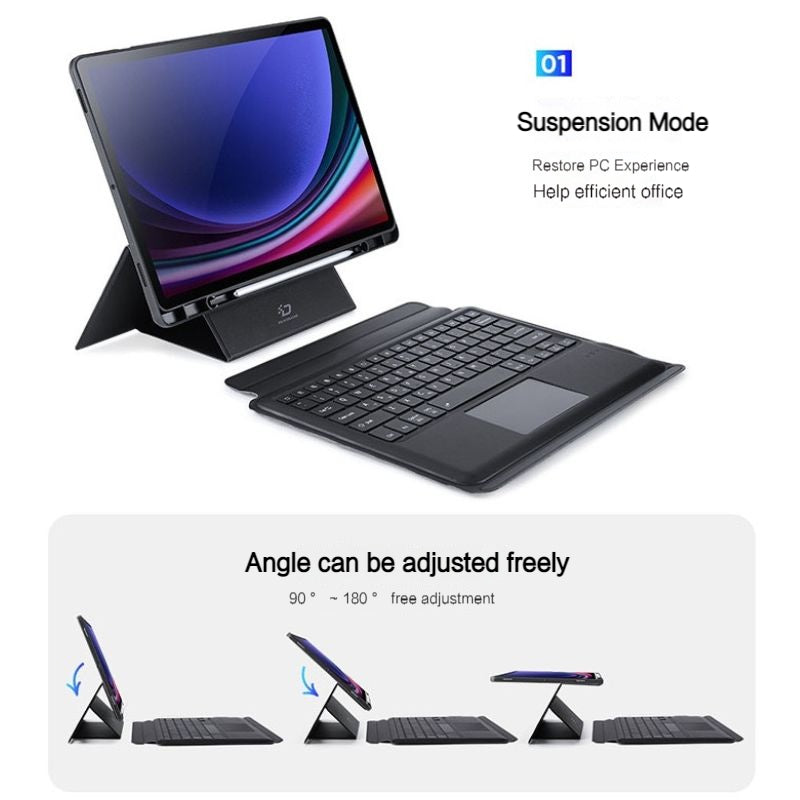 Load image into Gallery viewer, [Detachable] Samsung Galaxy Tab S9 Plus/S9 FE Plus/S10 Plus 12.4&quot; - Multi Functional PU Leather Magnetic Bluetooth Keyboard Case
