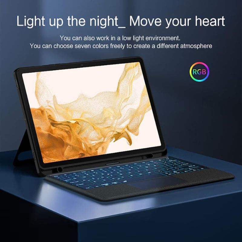 [With Pen Slot][With RGB Backlit] Samsung Galaxy Tab S10 FE Plus 13.1" (2025) - Multi Functional Magnetic Detachable Smart Touch Keyboard Case - i-Station Mobile Phone & Electronic Device Repair and Accessories