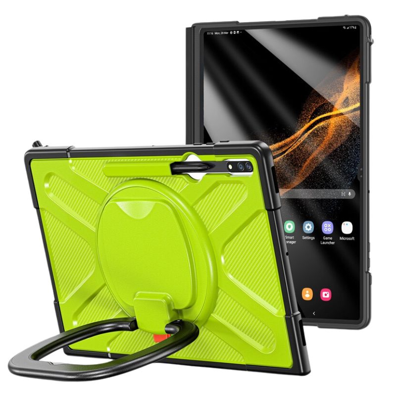 Load image into Gallery viewer, Samsung Galaxy Tab S8 Ultra (SM-X900 / SM-X906) 14.6&quot; - 360 Degree Rotate Shockproof Heavy Duty Tough Stand Case Cover With Pen Holder
