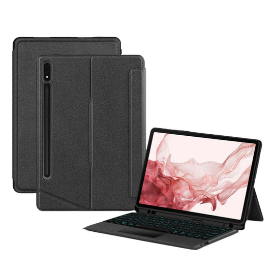 [With Pen Slot][With RGB Backlit] Samsung Galaxy Tab S9 Plus & S9 FE Plus 12.4" - Multi Functional Magnetic Detachable Smart Touch Keyboard Case