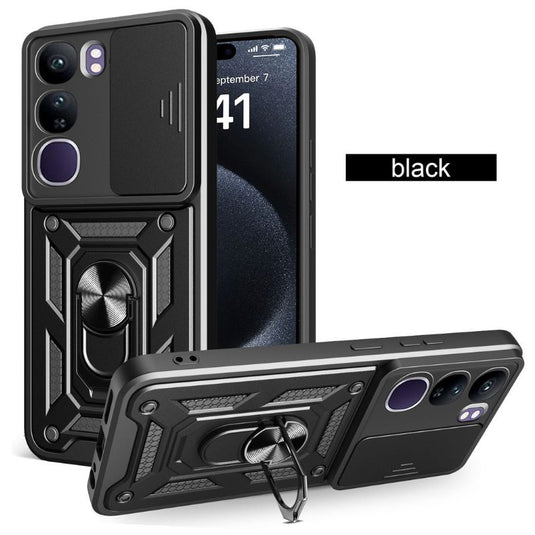 [Built-in Stand][Built-in Slide Lens Cover] Vivo V27 & V27e 4G Multi-function Grade Armour Case