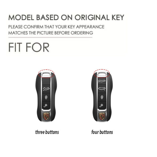 Porsche Metal Shell & Soft Silicone Full Protection Car Key Fob Case Cover For Cayenne, Panamera, 911