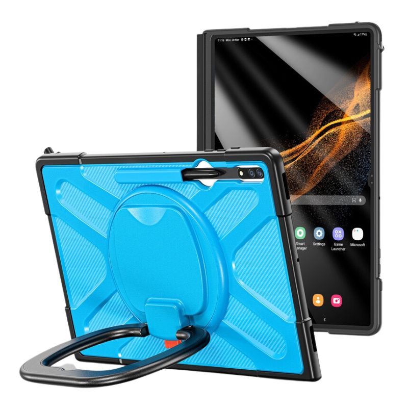 Load image into Gallery viewer, Samsung Galaxy Tab S8 Ultra (SM-X900 / SM-X906) 14.6&quot; - 360 Degree Rotate Shockproof Heavy Duty Tough Stand Case Cover With Pen Holder
