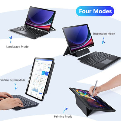[Detachable] Samsung Galaxy Tab S10 FE Plus (2025) 13.1“ - Multi Functional PU Leather Magnetic Bluetooth Keyboard Case - i-Station Mobile Phone & Electronic Device Repair and Accessories