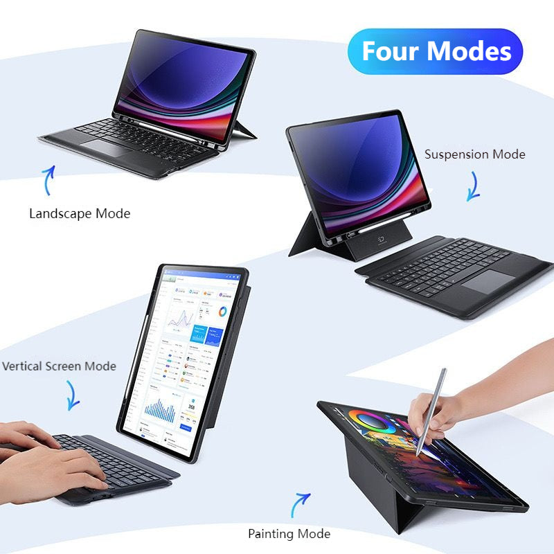 [Detachable] Samsung Galaxy Tab S10 FE Plus (2025) 13.1“ - Multi Functional PU Leather Magnetic Bluetooth Keyboard Case - i-Station Mobile Phone & Electronic Device Repair and Accessories