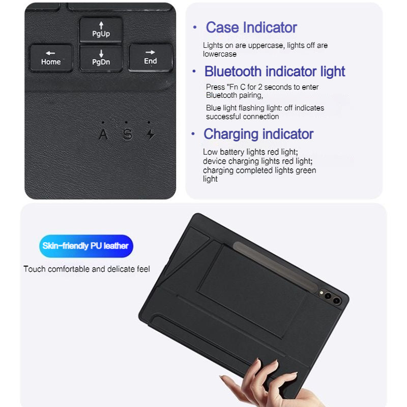 Load image into Gallery viewer, [Detachable] Samsung Galaxy Tab S9 Plus/S9 FE Plus/S10 Plus 12.4&quot; - Multi Functional PU Leather Magnetic Bluetooth Keyboard Case
