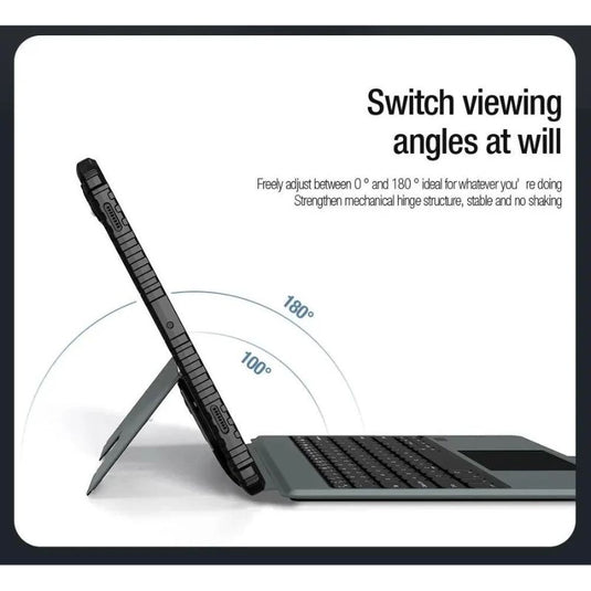 [With Backlit] Samsung Galaxy Tab S9 Plus 12.4" 2023 (SM-X810/X816) NILLKIN Multi-Angle Bluetooth Trackpad Keyboard Case