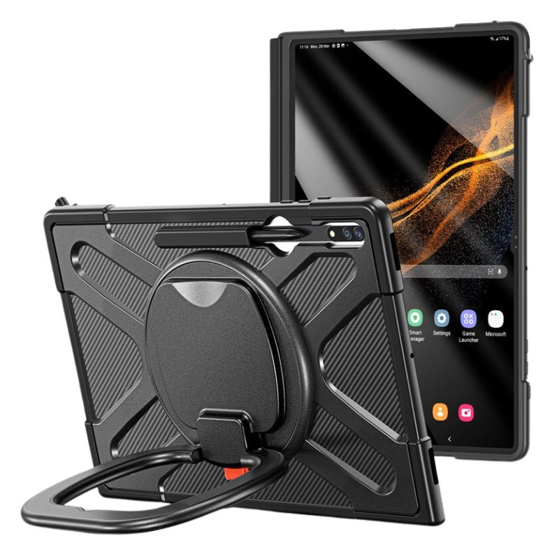 Load image into Gallery viewer, Samsung Galaxy Tab S9 Ultra (X910 &amp; X916 &amp; X918) 14.6&quot; - 360 Degree Rotate Shockproof Heavy Duty Tough Stand Case Cover With Pen Holder
