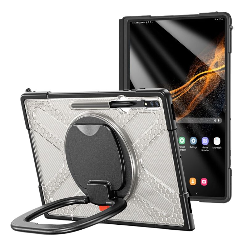 Load image into Gallery viewer, Samsung Galaxy Tab S8 Ultra (SM-X900 / SM-X906) 14.6&quot; - 360 Degree Rotate Shockproof Heavy Duty Tough Stand Case Cover With Pen Holder
