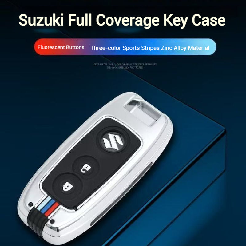 Load image into Gallery viewer, Suzuki Metal Shell &amp; Soft Silicone Full Protection Car Key Fob Case Cover For Swift, Vitara, S-Cross, SX4
