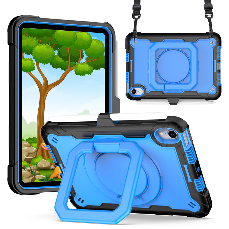 Load image into Gallery viewer, [Built-in Shoulder Strap][With Pen Slot] Apple iPad 7/8/9 10.2&#39;&#39; 7/8/9th Gen (2019/2020/2021) EVA Friendly Heavy Duty Ring Holder Stand Case
