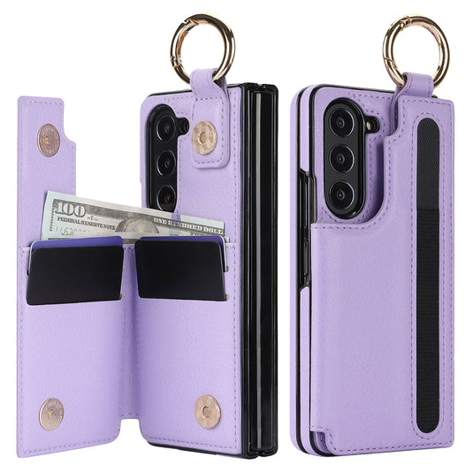 [With Card Slot] Samsung Galaxy Z Fold 5 (SM-F946) - Business PU Leather Wallet Series Case