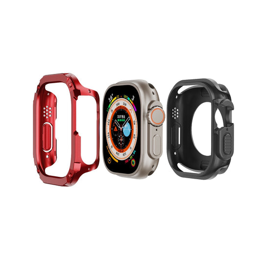 Apple Watch Series 7/8/9/10/Ultra - Metal Armor Hollow-out Heavy Duty Series Case