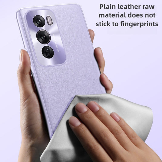 OPPO Reno 12 Pro 5G (CPH2629) - Simple PU Leather Metal Lens Ring Essentials Series Case