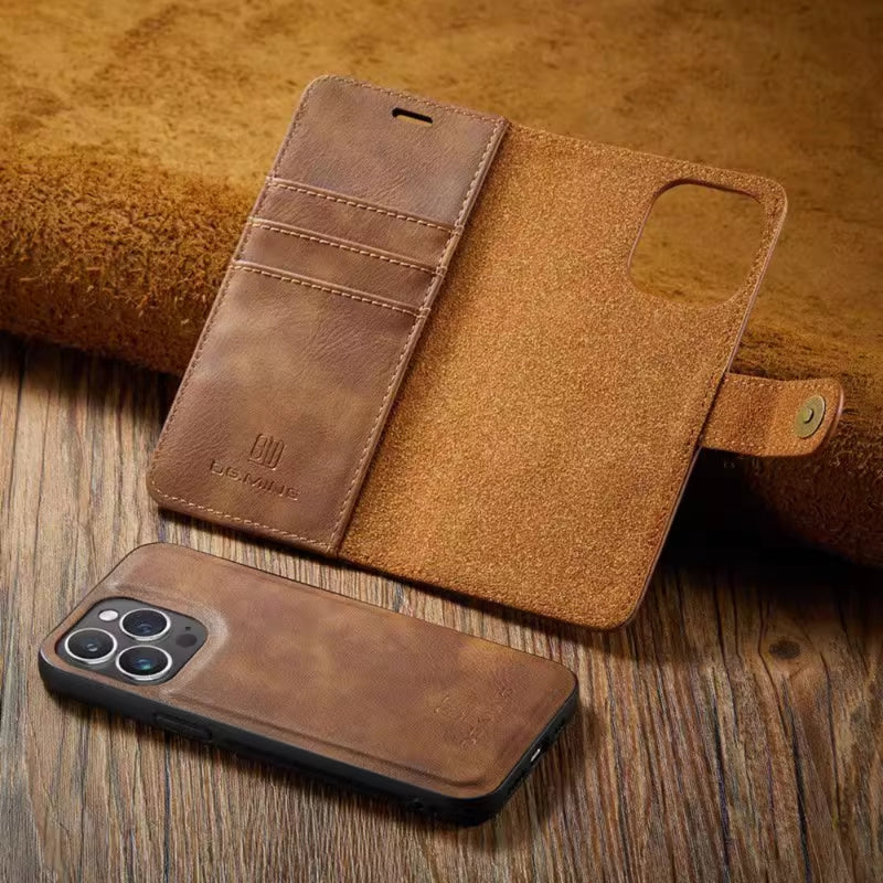 Load image into Gallery viewer, [With Card Slot] Apple iPhone 13/mini/Pro/Max - Magnetic Snap Closure Drop Proof Genuine Leather Flip Wallet Series Case
