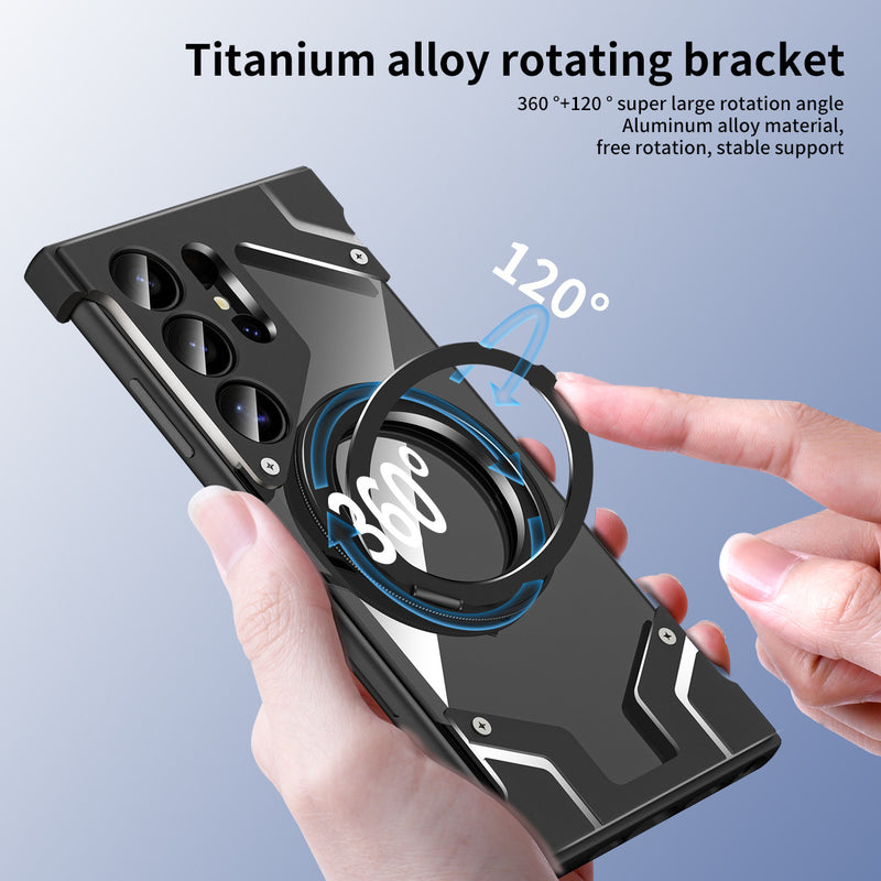 Load image into Gallery viewer, [Magsafe Compatible] Samsung galaxy S25 Ultra 5G (SM-S938) - Aluminum Alloy Anti-fall Frameless Magnetic Rotating Stand Case
