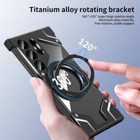 [Magsafe Compatible] Samsung galaxy S25 Ultra 5G (SM-S938) - Aluminum Alloy Anti-fall Frameless Magnetic Rotating Stand Case