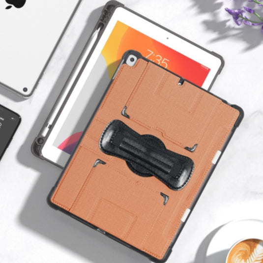 [With Pen Slot] Apple iPad 9.7" (2017/2018) - Business PU Leather Stand Series Case With 360° Free Rotation in Hand