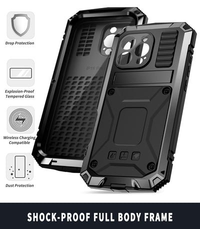 [Magsafe Compatible] Apple iPhone 12/Pro/Max - Metal Full Coverage Waterproof Heavy Duty Series Case With Stand - i-Station Mobile Phone & Electronic Device Repair and Accessories
