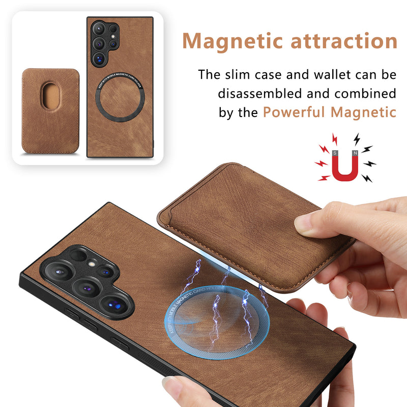 Load image into Gallery viewer, Samsung Galaxy S25/Plus/Ultra - Business Shockproof Magnetic Attraction Leather Wallet Series Case
