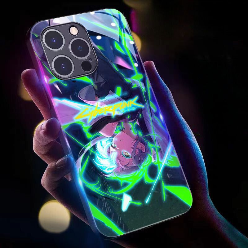 Load image into Gallery viewer, [Smart LED Glowing] Apple iPhone 15/Plus/Pro/Max Tempered Glass Shockproof Punk Series Case
