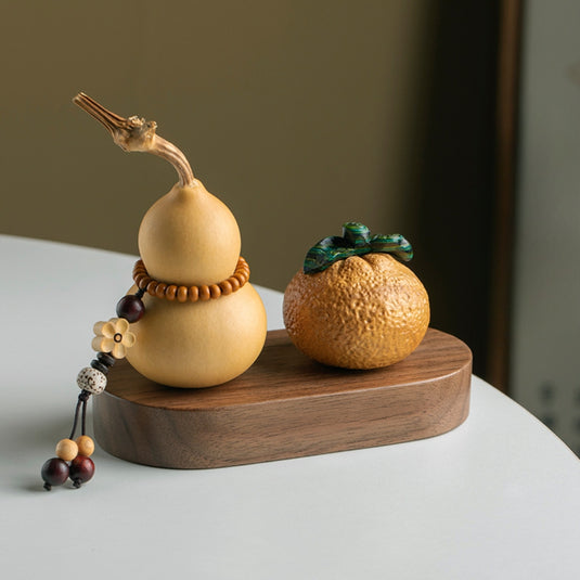 Natural Gourd Plum Blossom Pendant Walnut Wood Base Car Dashboard Ornament Handmade Carving Premium Gift - i-Station Mobile Phone & Electronic Device Repair and Accessories