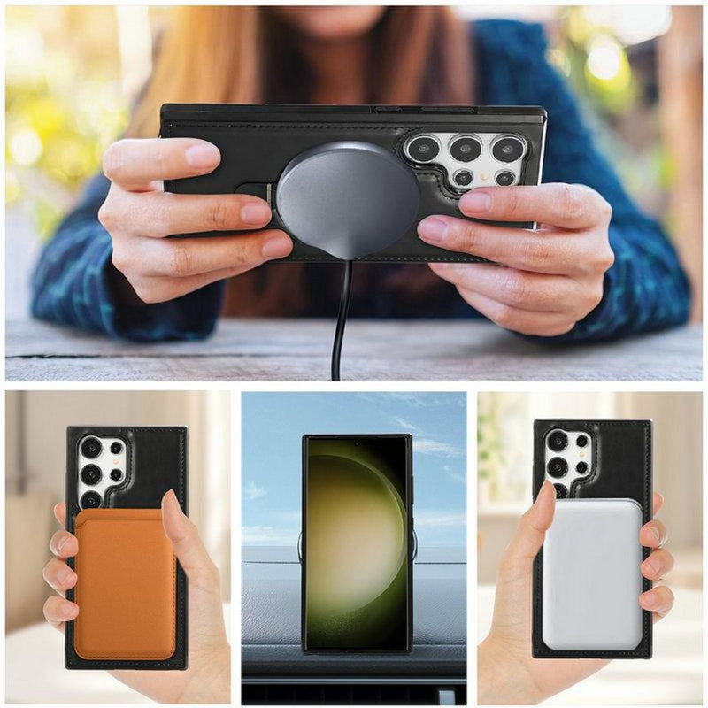 Load image into Gallery viewer, [Magsafe Compatible] Samsung Galaxy S22/Plus/Ultra - Business Magnetic Stand PU Leather Series Case
