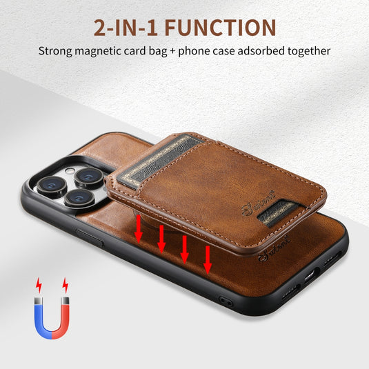 [Magsafe Compatible] Apple iPhone 16/Plus/Pro/Max - Business Drop Proof PU Leather Magnetic Adsorption Wallet Series Stand Case