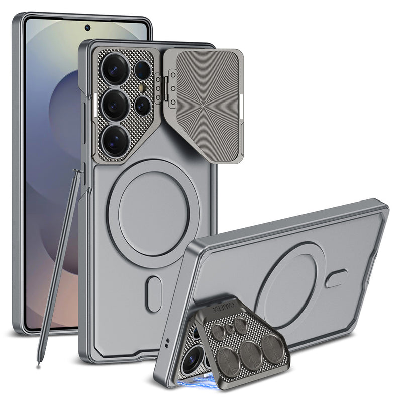Load image into Gallery viewer, [Magsafe Compatible] Samsung Galaxy S23 Ultra 5G (SM-S918) - Metal Lens Protection Shockproof Kickstand Series Case

